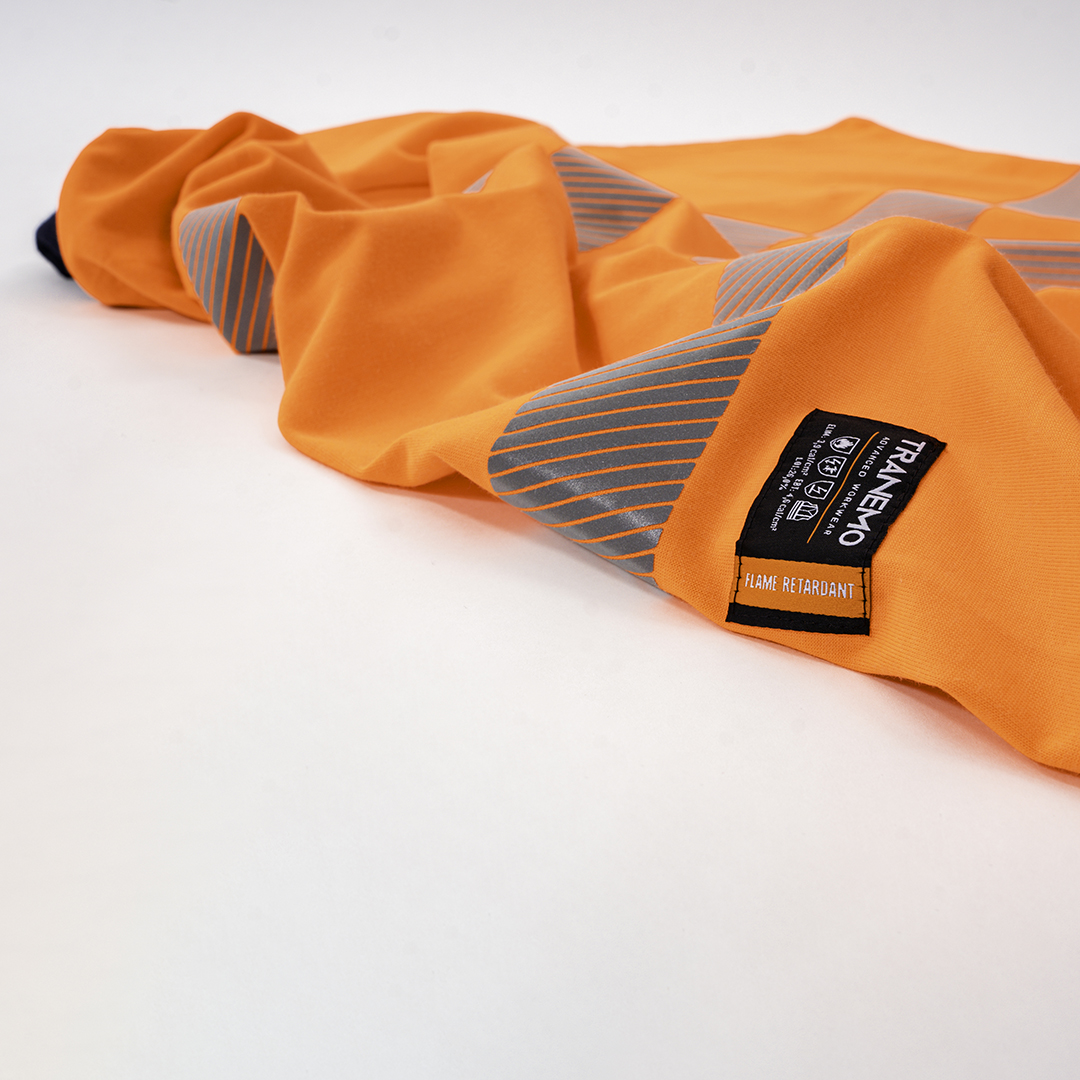 Orange, high visibility and Flame Retardant